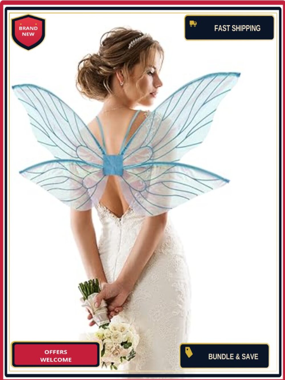 Fairy Wings Organza Costume Accessory Ren Faire Halloween